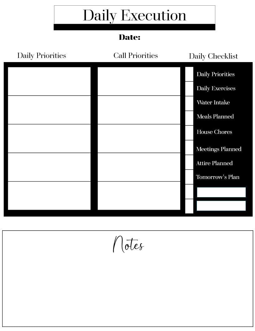 Monthly Execution Planner